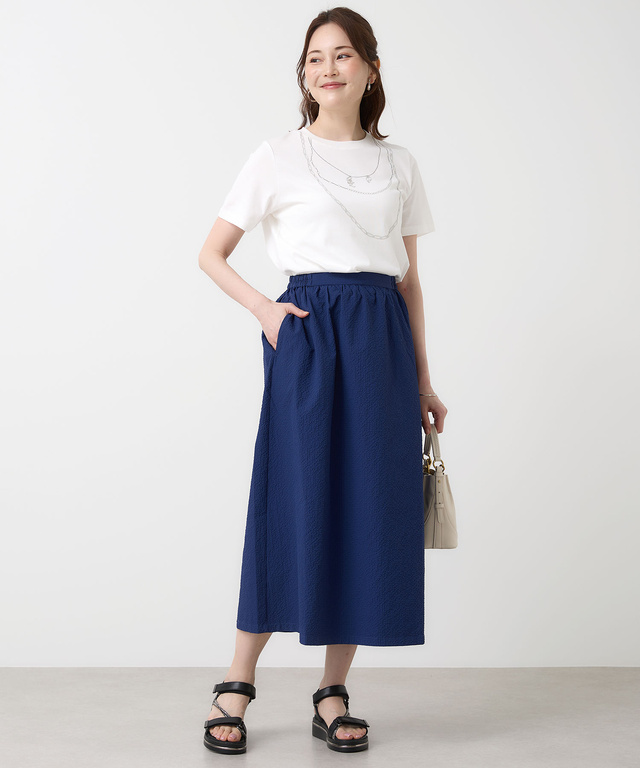 ネックレスプリント 半袖 Tシャツ