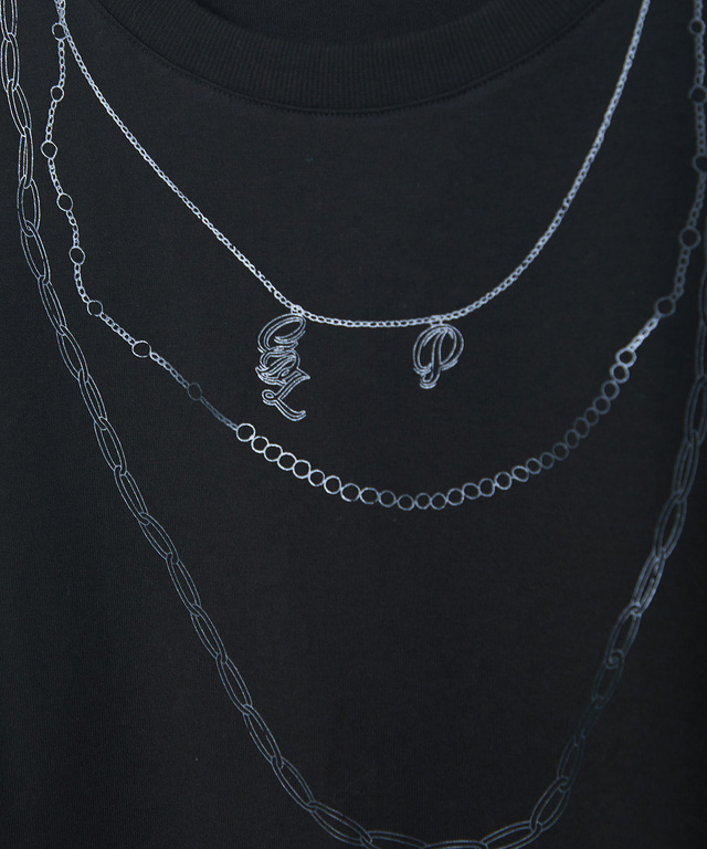 ネックレスプリント 半袖 Tシャツ