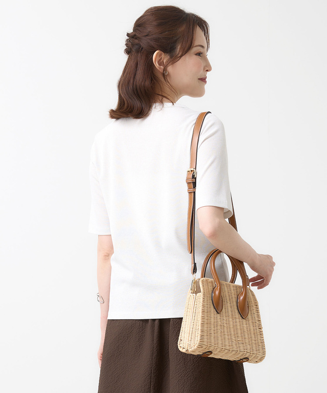 ラメ編み リブ Tシャツ