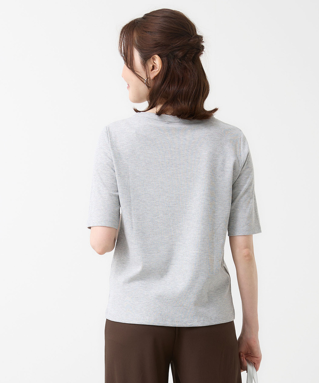 ラメ編み リブ Tシャツ