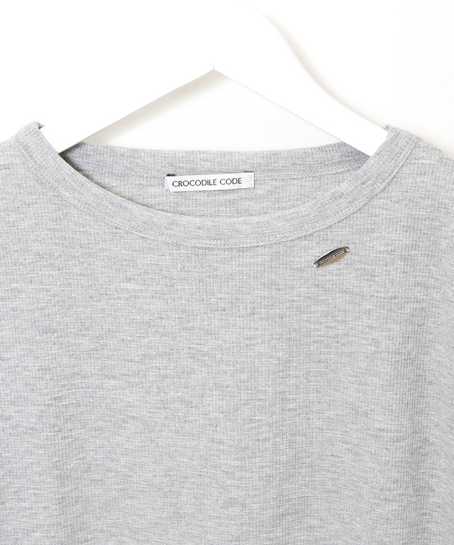 ラメ編み リブ Tシャツ