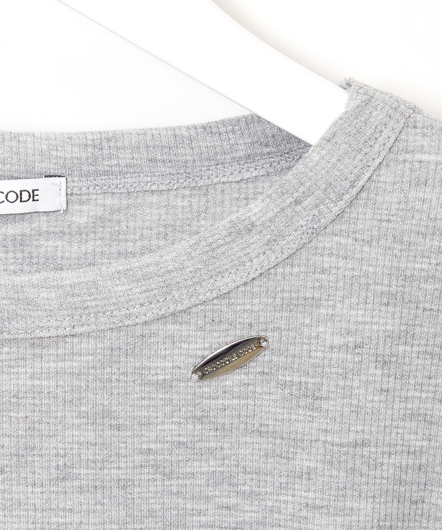 ラメ編み リブ Tシャツ