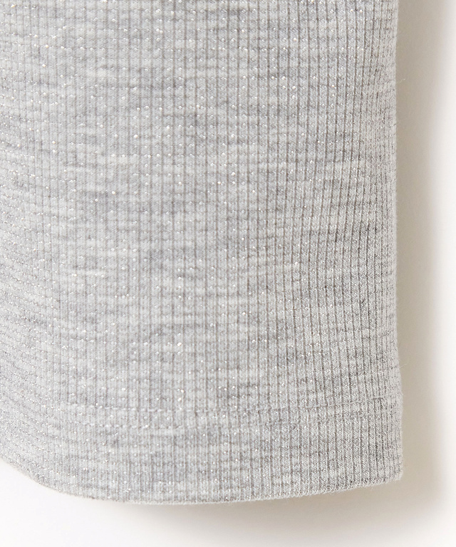 ラメ編み リブ Tシャツ