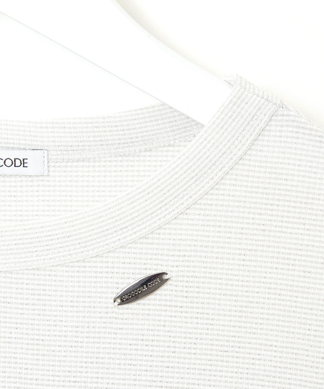 ラメ編み リブ Tシャツ