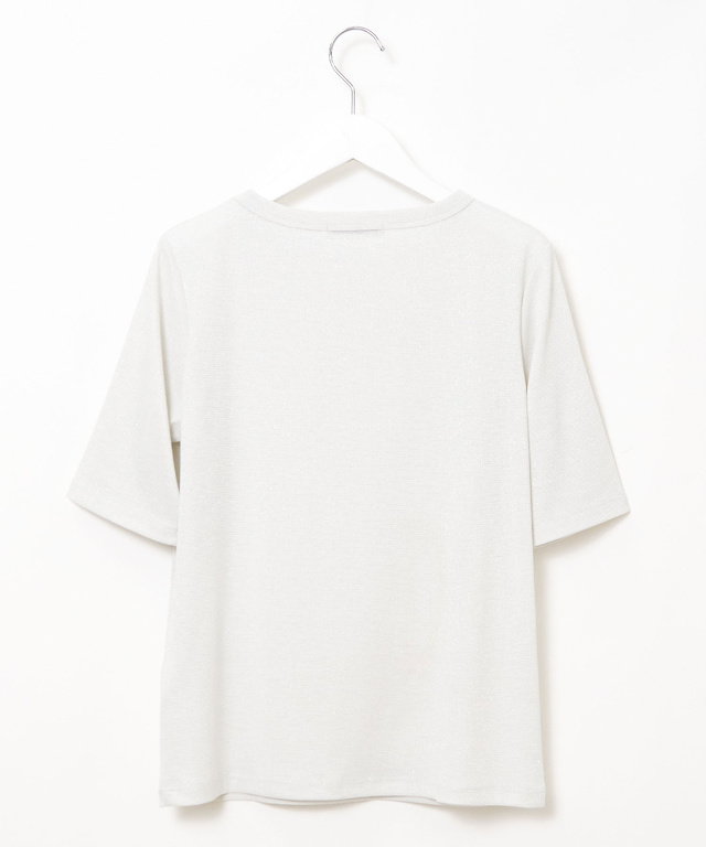 ラメ編み リブ Tシャツ