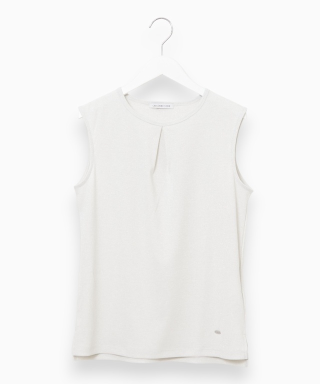 ラメ リブ タンクトップ