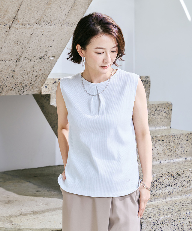 ラメ リブ タンクトップ