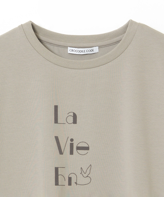 フロッキープリント 7分袖 Tシャツ