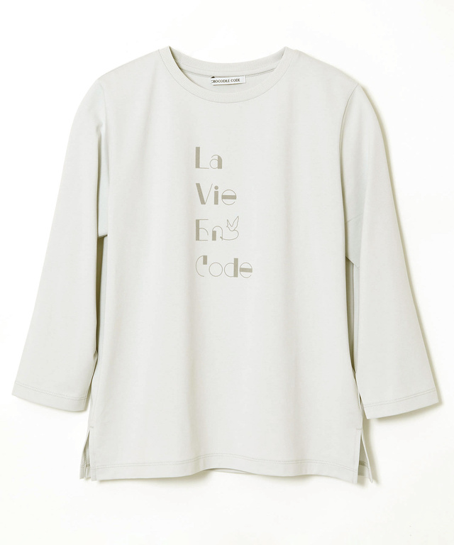 フロッキープリント 7分袖 Tシャツ