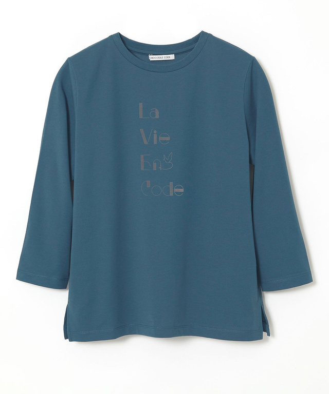 フロッキープリント 7分袖 Tシャツ