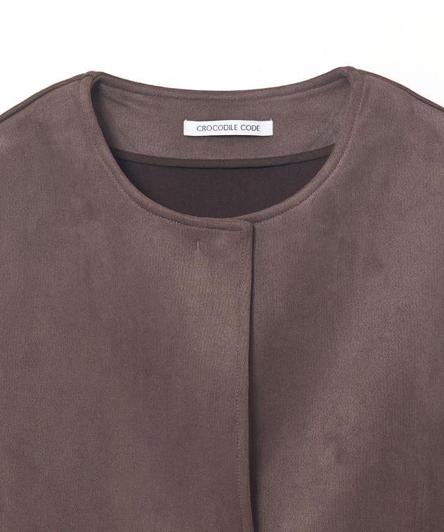 微起毛 ノーカラー ジレ