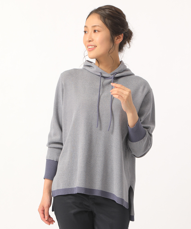 フード付きニットチュニック【手洗いOK】【直営店・WEB限定商品】