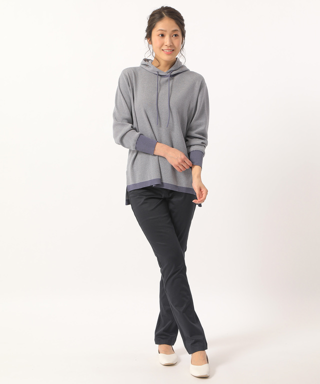 フード付きニットチュニック【手洗いOK】【直営店・WEB限定商品】