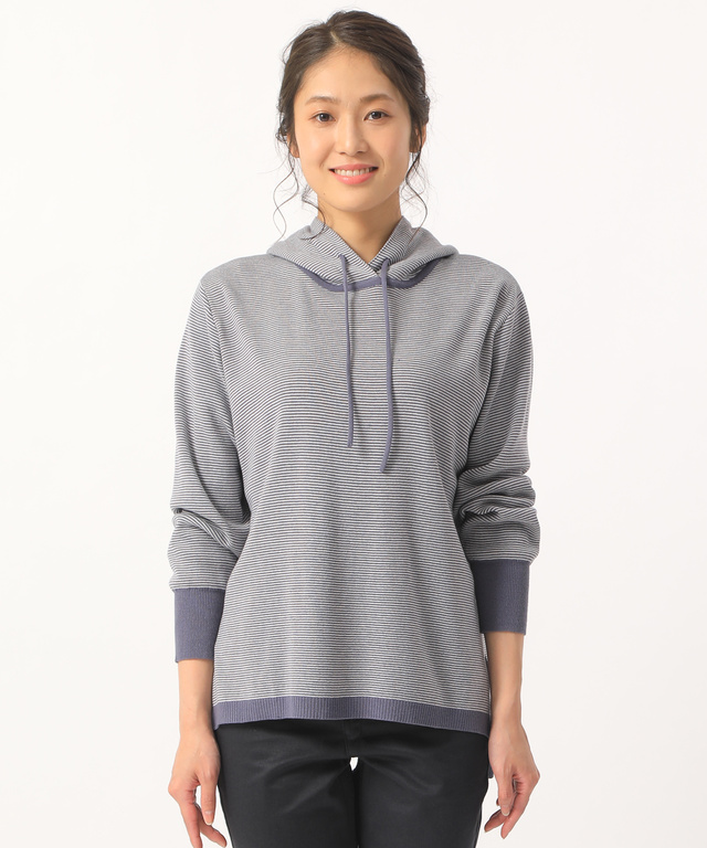 フード付きニットチュニック【手洗いOK】【直営店・WEB限定商品】