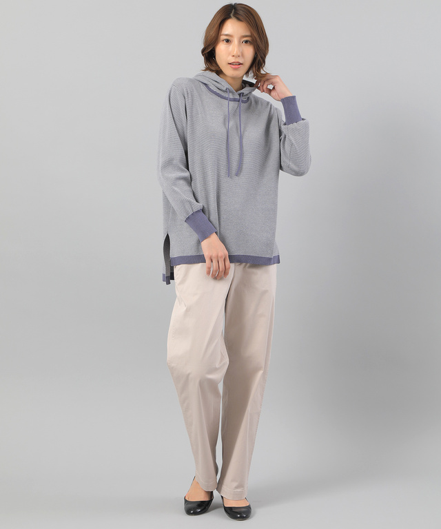 フード付きニットチュニック【手洗いOK】【直営店・WEB限定商品】