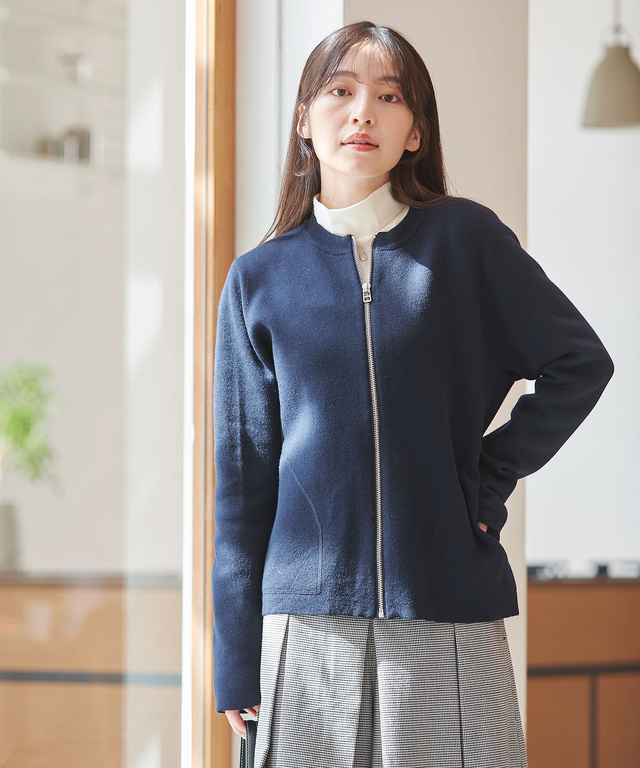 ジップアップ ニット ジャケット