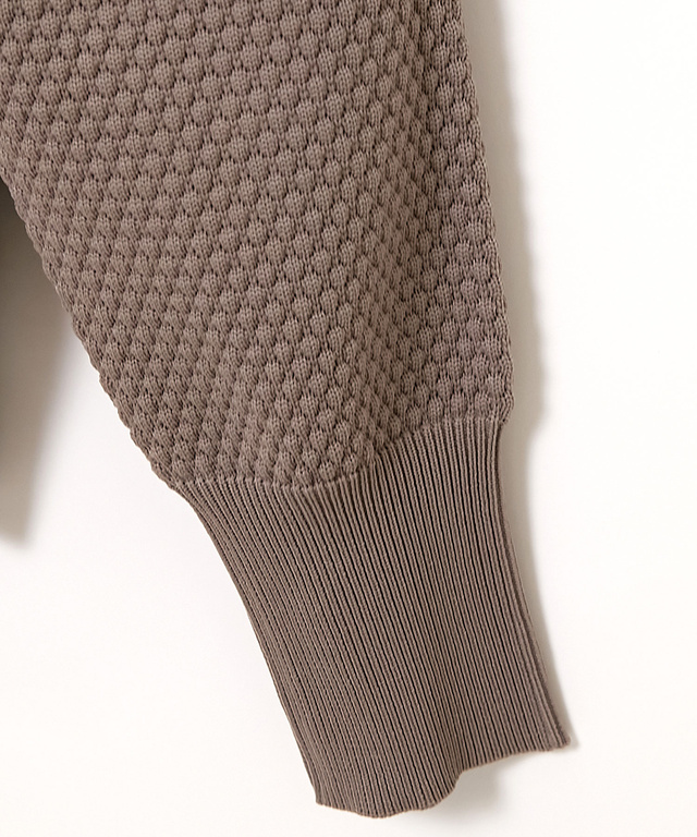 ポップコーン編み ジップアップ カーディガン