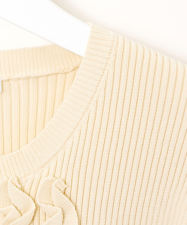 フロントフリル ペプラム カーディガン【一部店舗限定】