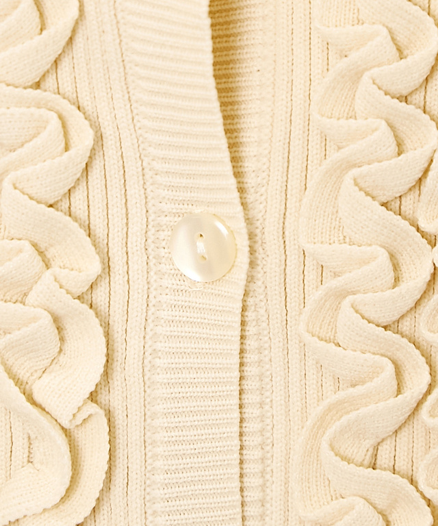 フロントフリル ペプラム カーディガン【一部店舗限定】