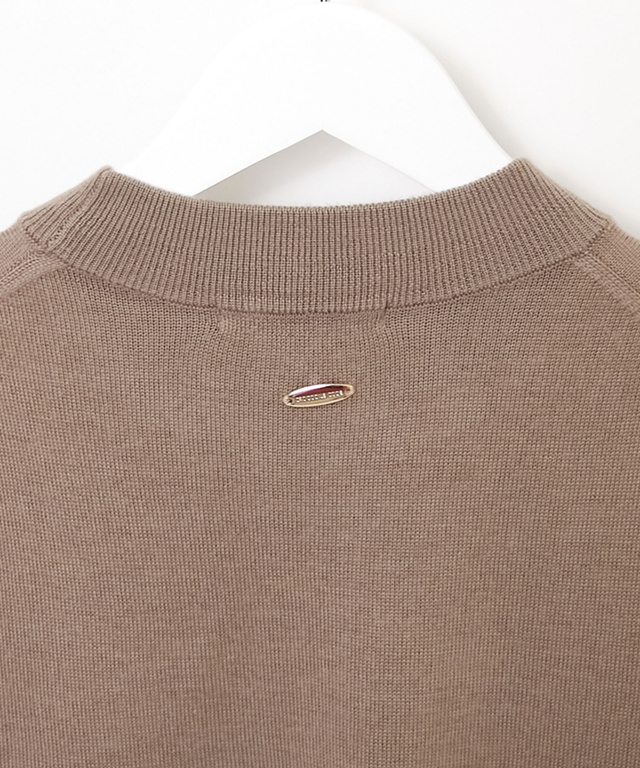 ウールブレンド 裾ライン ニット