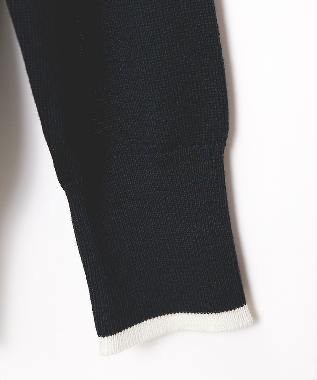 ウールブレンド 裾ライン ニット