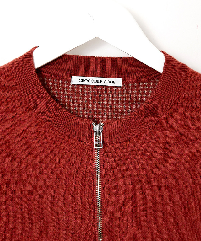 ウールブレンド ジップ ニットジャケット【手洗いOK】