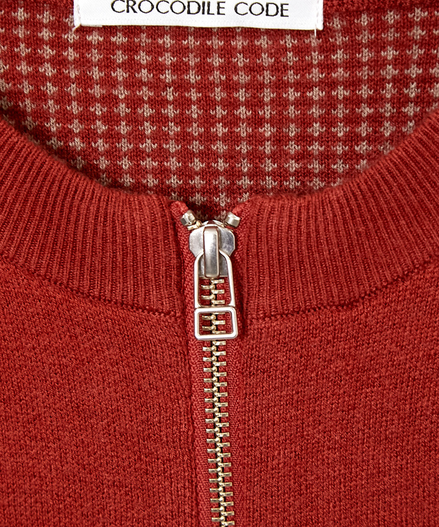 ウールブレンド ジップ ニットジャケット【手洗いOK】