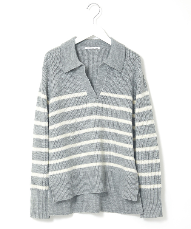 ウールブレンド スキッパー ニット