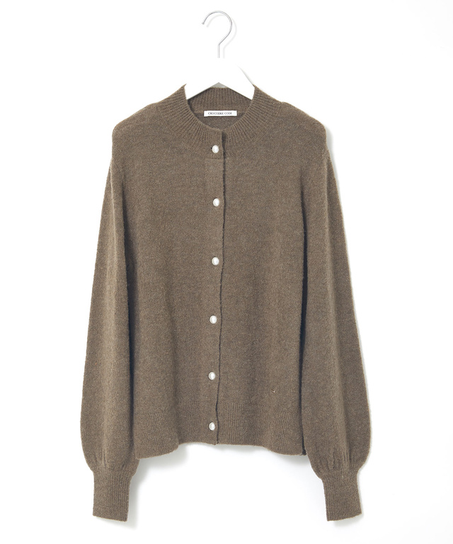ブークレ パールボタン カーディガン