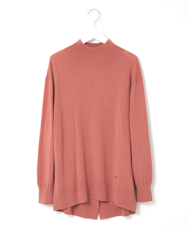 ウールブレンド アイレット ニットチュニック