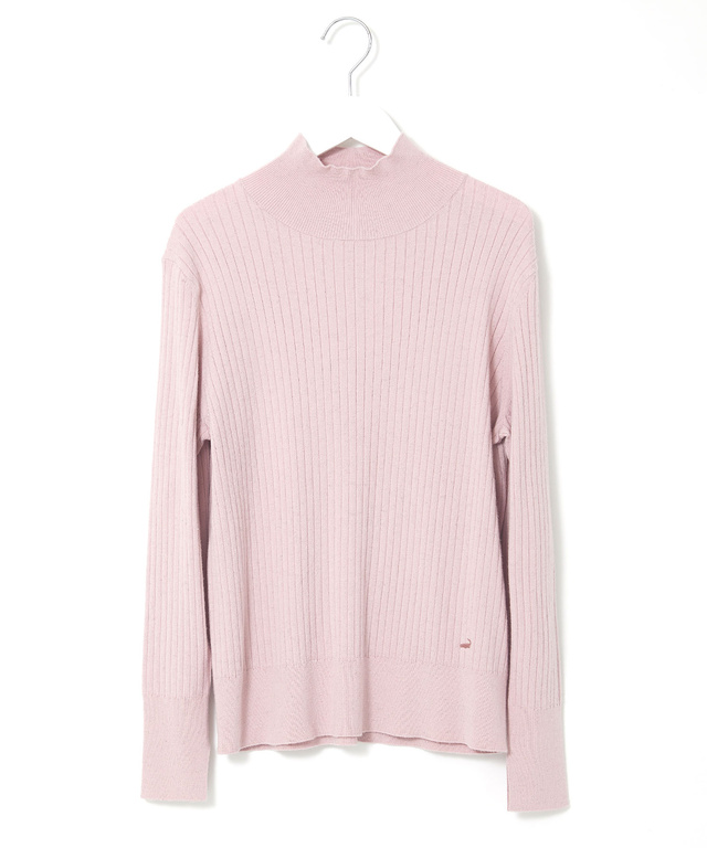 ラメ糸 リブハイネック ニット【一部店舗限定】