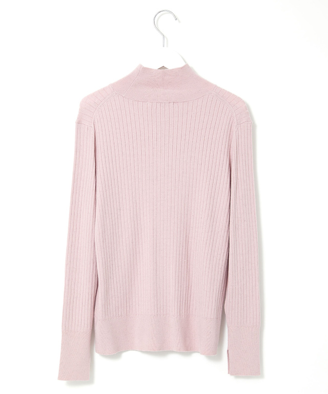 ラメ糸 リブハイネック ニット【一部店舗限定】