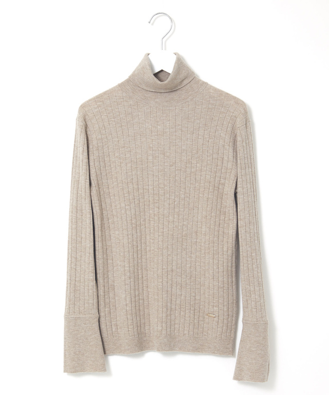 ハイゲージ フレアスリーブ リブニット