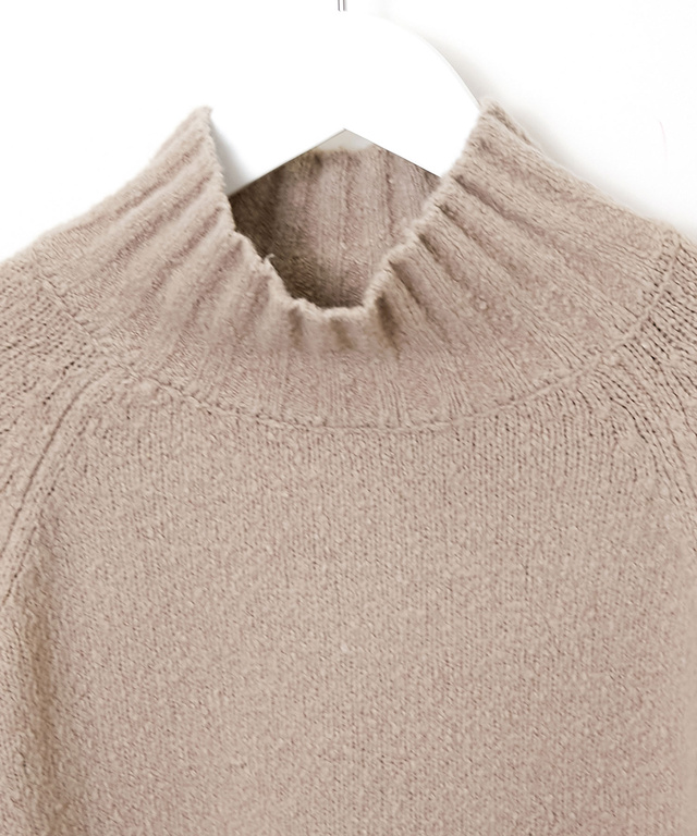 コットンブレンド ハイネック ニット