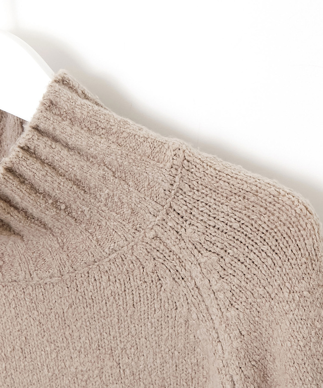 コットンブレンド ハイネック ニット