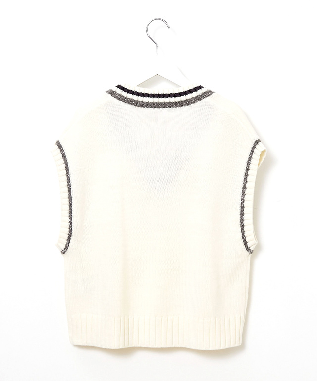 ウールブレンド チルデン ニットベスト