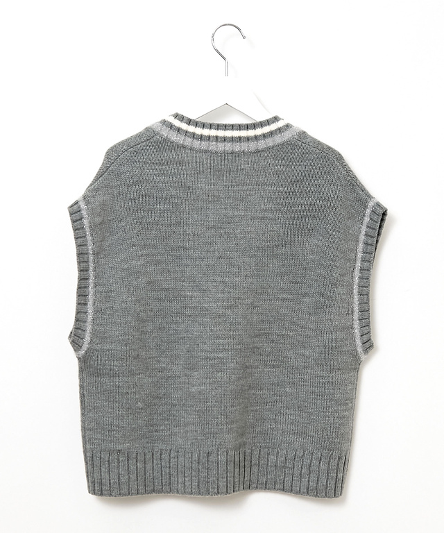 ウールブレンド チルデン ニットベスト