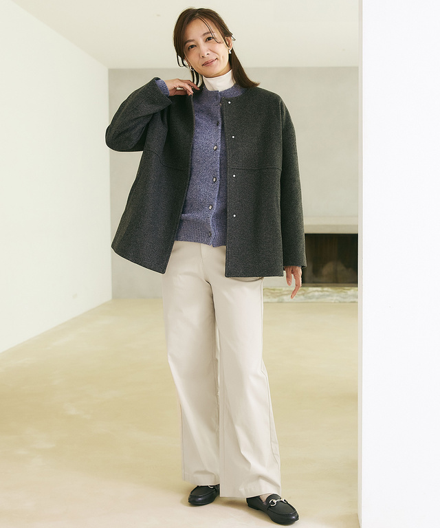 ラメ糸ネップ カーディガン【手洗いOK】