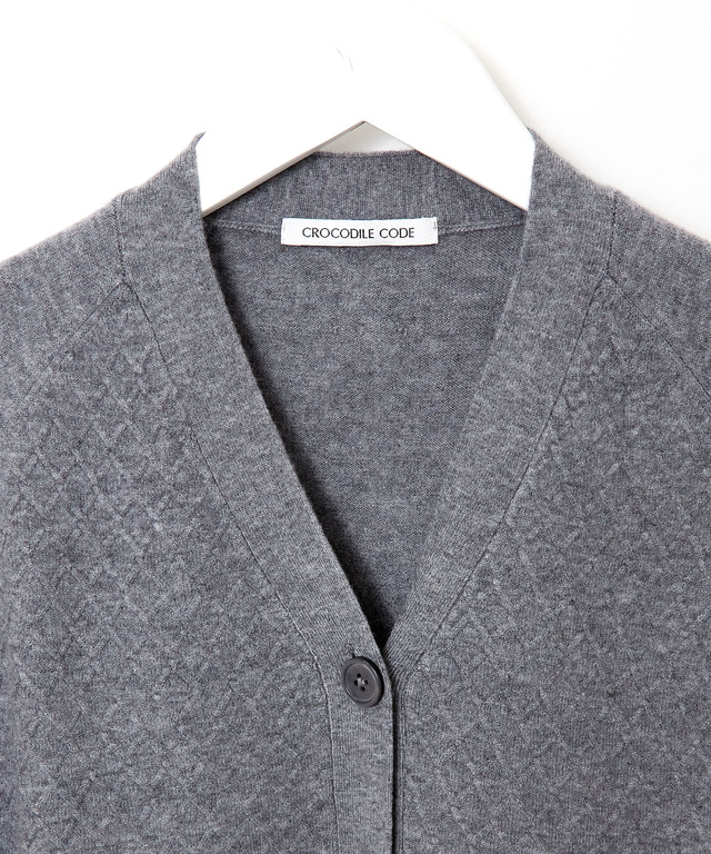 ウールブレンド ミドル丈 カーディガン