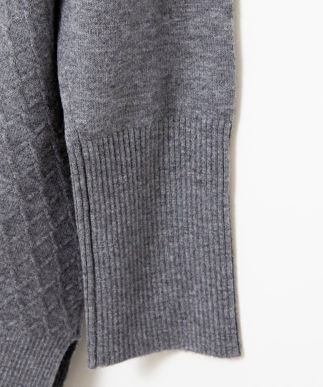 ウールブレンド ミドル丈 カーディガン