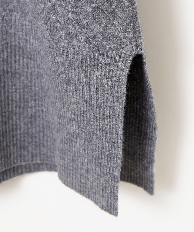 ウールブレンド ミドル丈 カーディガン