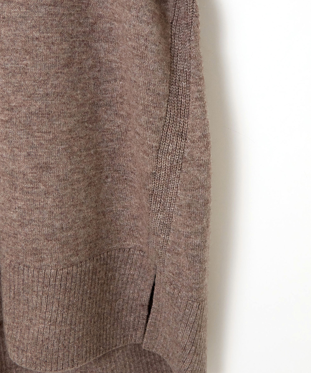 ウールブレンド モックネック ニットチュニック