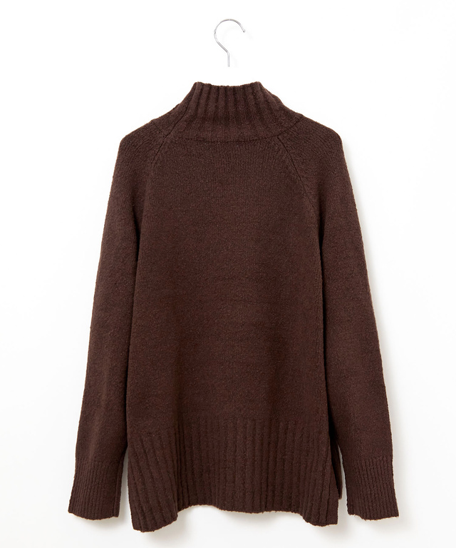 ケーブル編み ハイネックニット【手洗いOK】