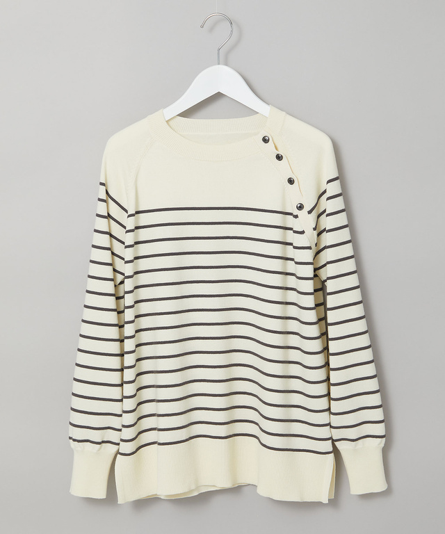 アシンメトリー ボーダー ニット【手洗いOK】