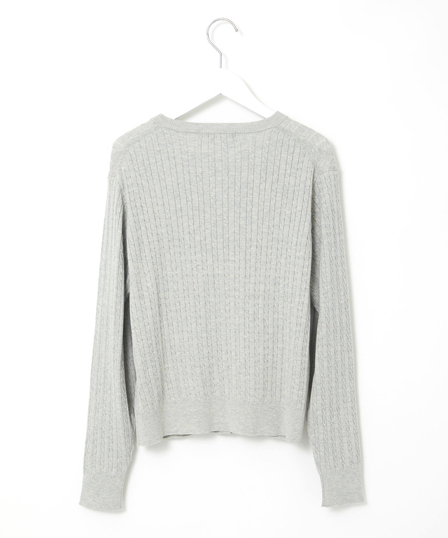 ケーブル編み ニットカーディガン【手洗いOK】【オンラインショップ・一部店舗限定】