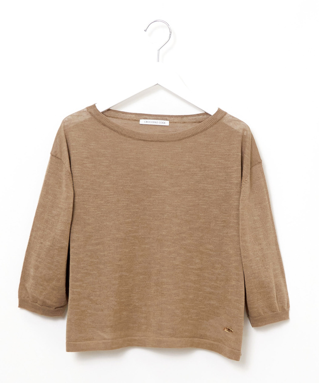 リネンブレンド インナー付きニット【手洗いOK】【オンラインショップ・一部店舗限定】