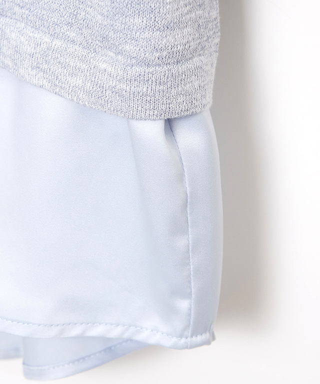 リネンブレンド インナー付きニット【手洗いOK】【オンラインショップ・一部店舗限定】