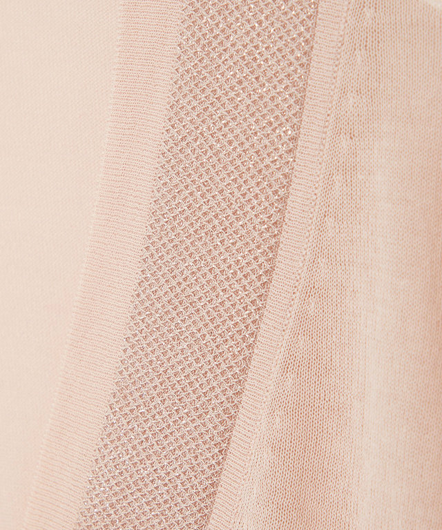 ラメ編み Vネックカーディガン【手洗いOK】