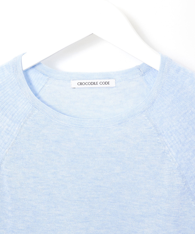 ギャザー切り替え シアー ニット