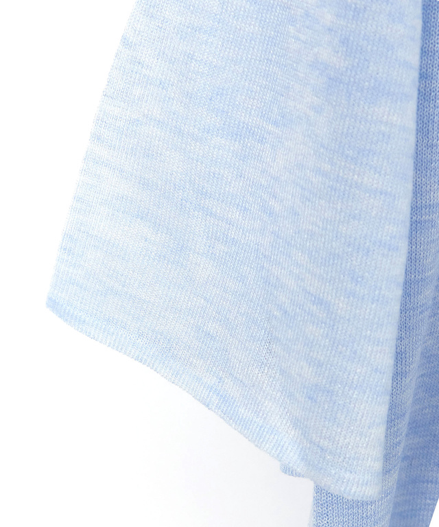 ギャザー切り替え シアー ニット